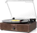 Vintage Wooden Bluetooth Record Player with 3 Speeds