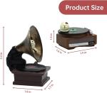 Cat Vinyl Record Player Figurine for Home Decor