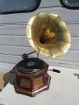 Antique Indian Horn Phonograph Gramophone Player