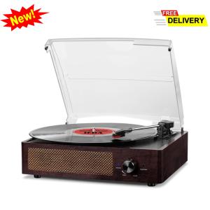 Bluetooth Vinyl Record Player with Built-In Speakers