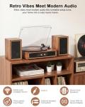 Retro Bluetooth Record Player with Dual Speakers