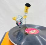 Vintage-Style Replica Gramophone with Floral Design