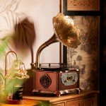 Vintage Mini Bluetooth Record Player with USB Ports