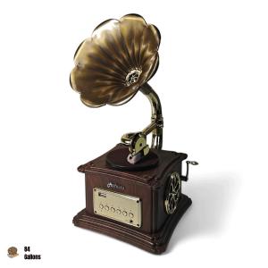 Mini Vintage Gramophone with Bluetooth & Stereo Speakers