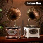 Vintage Mini Bluetooth Record Player with USB Ports