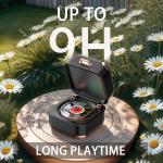 Portable Vintage Record Player with Bluetooth Speaker