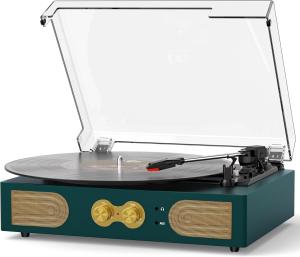 Vintage 3-Speed Green Vinyl Record Player