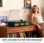 Vintage 3-Speed Green Vinyl Record Player
