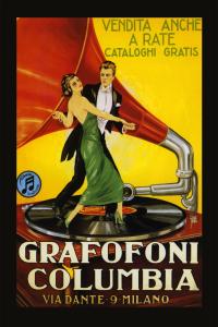 Columbia Gramophone Vinyl Music Dance Vintage Poster