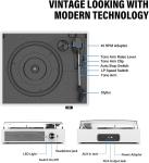 Vintage Bluetooth Belt-Driven Turntable with Speakers