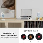 Vintage Bluetooth Belt-Driven Turntable with Speakers