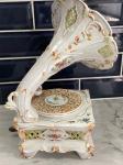 Floral Porcelain Decorative Gramophone 13” x 6”