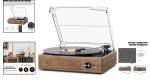 Vintage Wooden Vinyl Player with Wireless Speakers