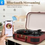 Brown Vintage Suitcase Bluetooth Record Player
