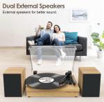 Vintage Bluetooth Gramophone Player with Dual Speakers