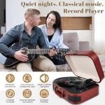 Brown Vintage Suitcase Bluetooth Record Player