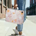 Pink Floral Vinyl Record Player with Bluetooth and USB