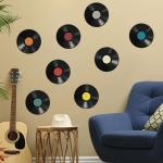 NOLITOY Vintage Vinyl Record Wall Stickers Set