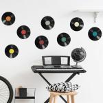 NOLITOY Vintage Vinyl Record Wall Stickers Set
