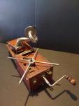 Antique Portable Peter Pan Gramophone In Leather Case - RUNS!