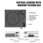 Record Player with Speakers Vintage Belt-Driven Turntable Bluetooth 3 Speed 3...