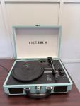Victrola Bluetooth Suitcase Record Player Teal | Vintage Style Turntable w/ AC A