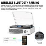 Record Player with Speakers Vintage Belt-Driven Turntable Bluetooth 3 Speed 3...