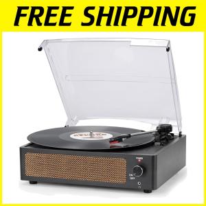 All-in-One Vinyl Record Player with Built-in Speakers