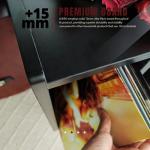 Record Player Stand with Vinyl Storage Holds Up to 300lb, Large Record Player Table Cabinet for Album Storage with Holder Vinyl Display Shelf, Wood Turntable Stand for Bedroom Living Room (Black)