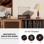 Bluetooth Retro Vinyl Record Player with 2 Stereo Speakers - Elegant Home Decor