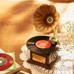 Mini Vintage Gramophone with Bluetooth & Stereo Speakers