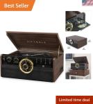 Retro 6-in-1 Turntable with Bluetooth & Radio