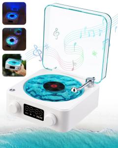 Waves Vinyl Bluetooth Speakers in Mini Gramophone Style