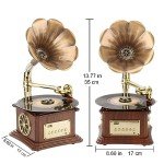 Mini Vintage Gramophone with Bluetooth & Stereo Speakers