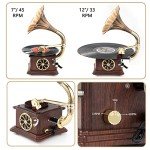 Mini Vintage Gramophone with Bluetooth & Stereo Speakers