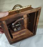 Vintage Phonograph Music Box with Copper Brass Horn