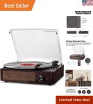 Stylish Bluetooth Turntable with Stereo Speakers