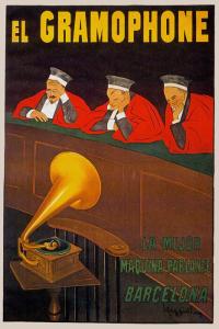 Vintage Cappiello Gramophone Player Replica