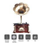 Vintage Bluetooth Gramophone Player for Vinyl Records