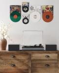 Vintage Vinyl Record Player with Speakers and Bluetooth