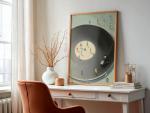 Retro Gramophone Art Print with Dancing Figures