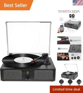 Chic Wireless Turntable with Built-in Speakers