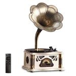 Vintage Bluetooth Gramophone Player for Vinyl Records