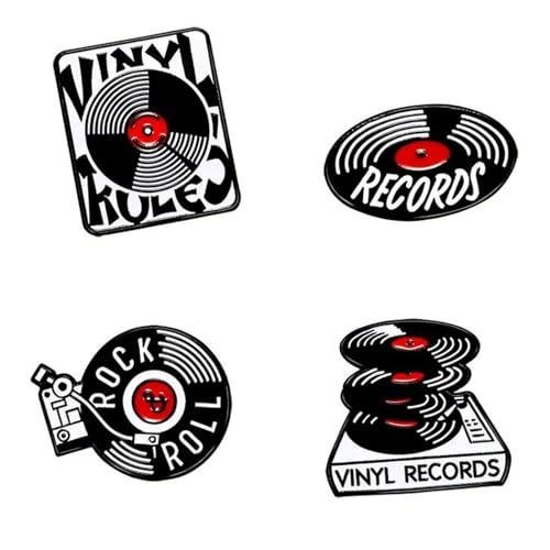 Vintage Vinyl Record Enamel Pins Set for Music Lovers
