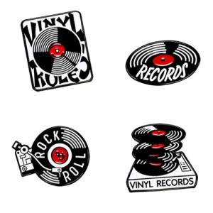 Vintage Vinyl Record Enamel Pins Set for Music Lovers