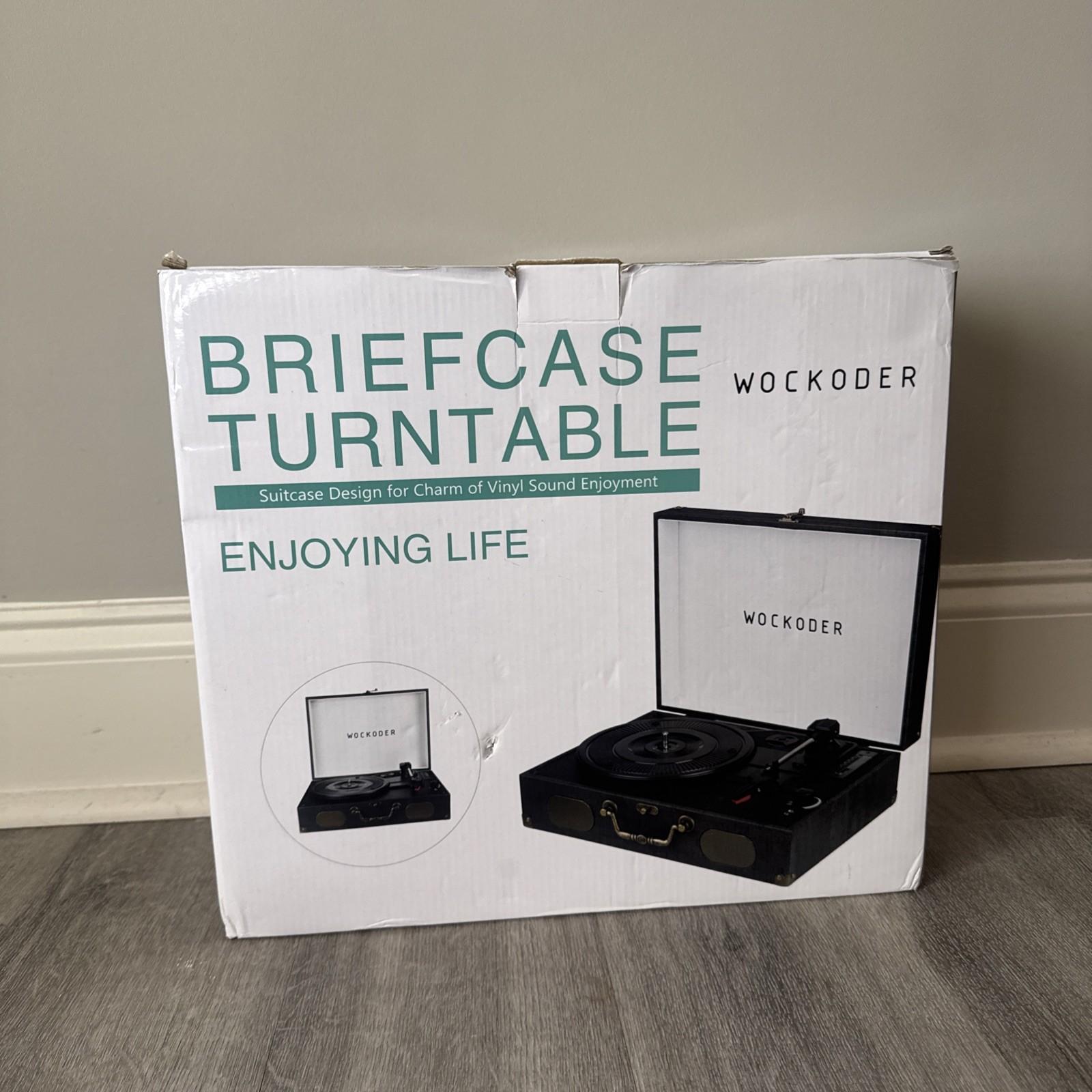 Wockoder Vintage-Style Portable Record Player