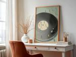 Retro Turntable Vinyl Record Player Wall Art