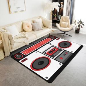 Retro Audio Cassette Area Rug 3x5
