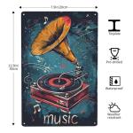 Vextrovia Vintage Metal Record Player Wall Art