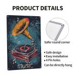 Vextrovia Vintage Metal Record Player Wall Art